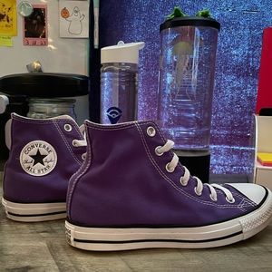 Purple high top converse